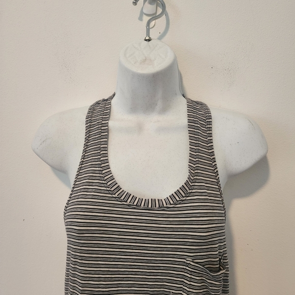 Lululemon Yogi RacerbackPine Stripe Heathered Inkwell Heathered Mojave Tan Sz 8 - Picture 9 of 13